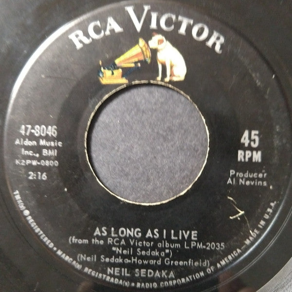 Neil Sedaka : Breaking Up Is Hard To Do (7", Roc)