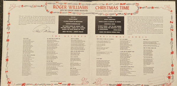Roger Williams (2) With The Concert Grand Orchestra : Christmas Time (LP, Album, Mono, Gat)