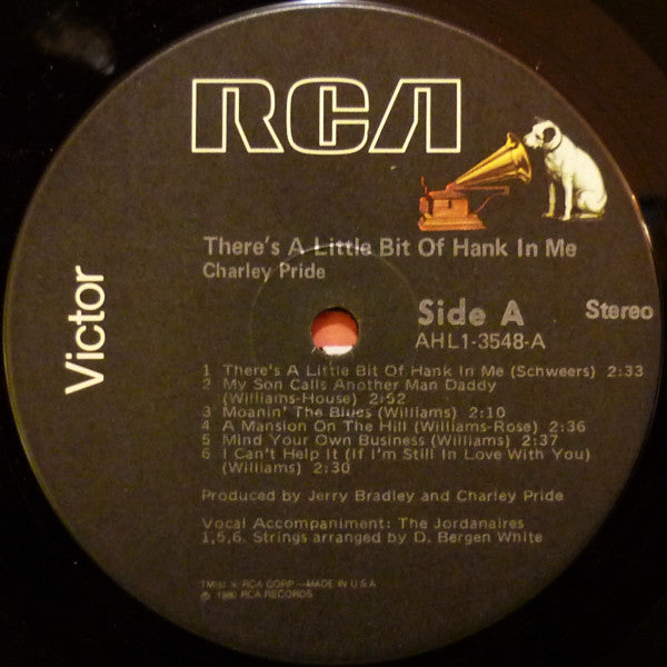 Charley Pride : There's A Little Bit Of Hank In Me (LP, Album)