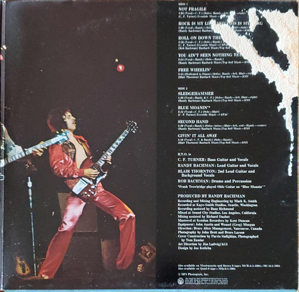 Bachman-Turner Overdrive : Not Fragile (LP, Album, RE, 53 )