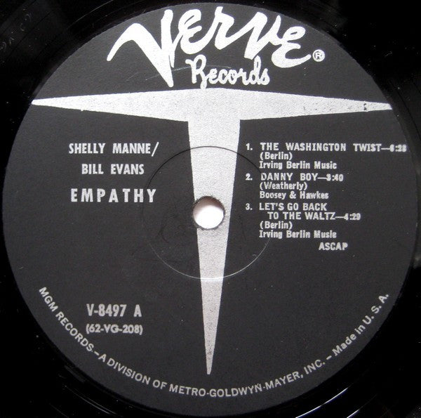Shelly Manne / Bill Evans With Monty Budwig : Empathy (LP, Album, Mono, Gat)