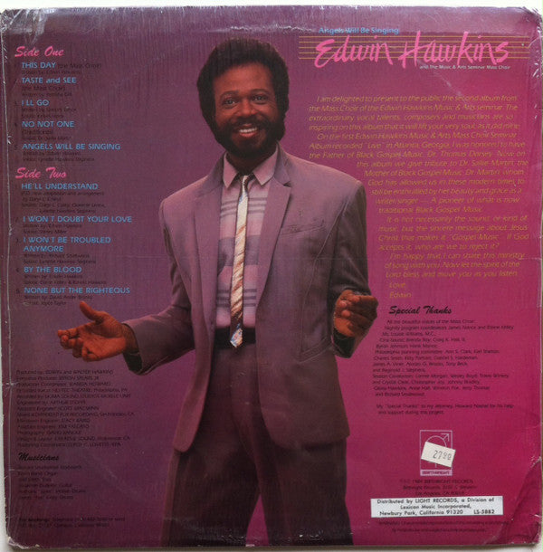 Edwin Hawkins And  The Music & Arts Seminar Mass Choir* : Angels Will Be Singing (LP, Album)