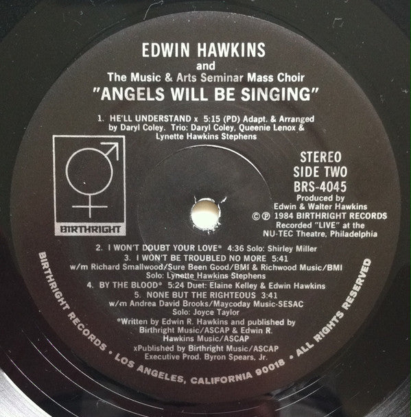 Edwin Hawkins And  The Music & Arts Seminar Mass Choir* : Angels Will Be Singing (LP, Album)