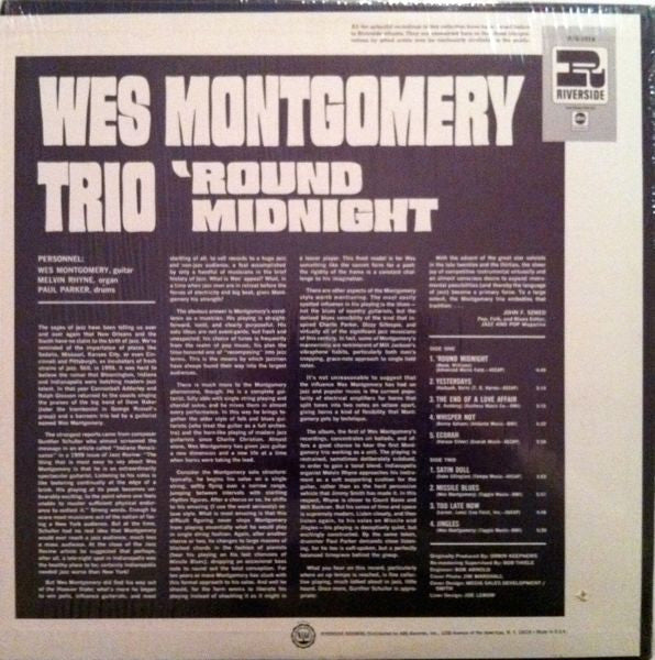 Wes Montgomery Trio* : 'Round Midnight (LP, Album, RE, RM)