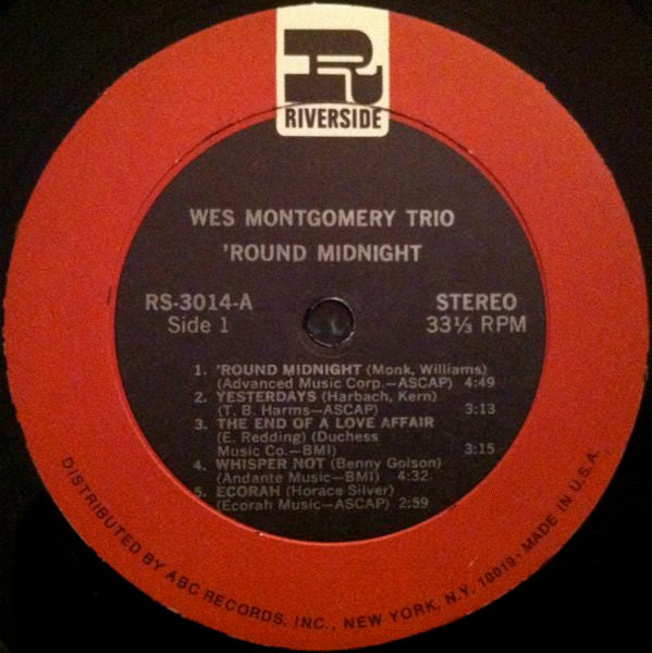 Wes Montgomery Trio* : 'Round Midnight (LP, Album, RE, RM)
