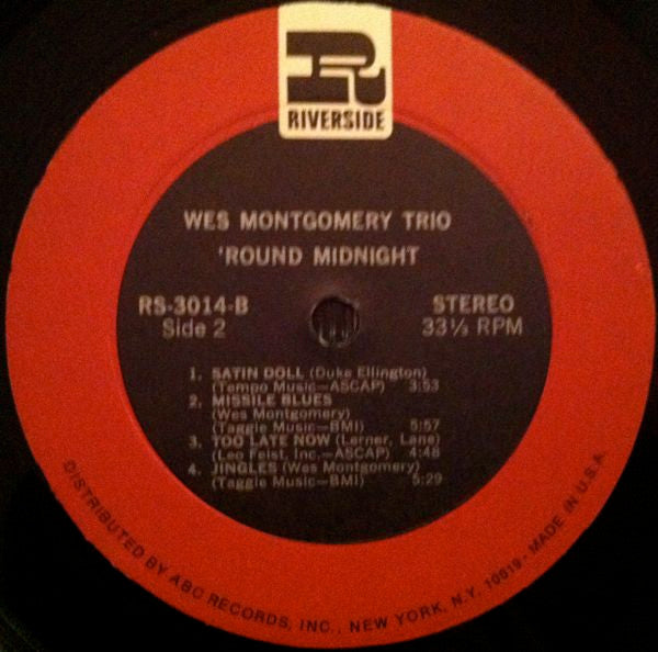 Wes Montgomery Trio* : 'Round Midnight (LP, Album, RE, RM)