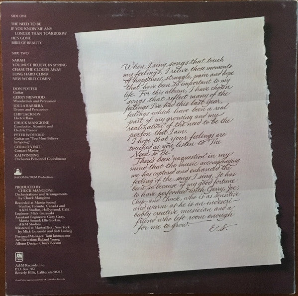 Esther Satterfield : The Need To Be (LP, Album, Pit)