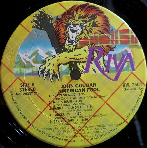 John Cougar* : American Fool (LP, Album, Club, Car)