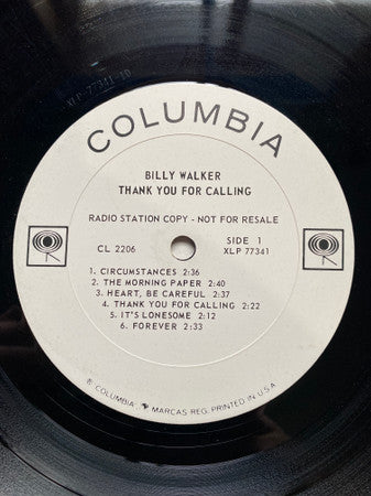 Billy Walker : Thank You For Calling (LP, Mono, Promo)
