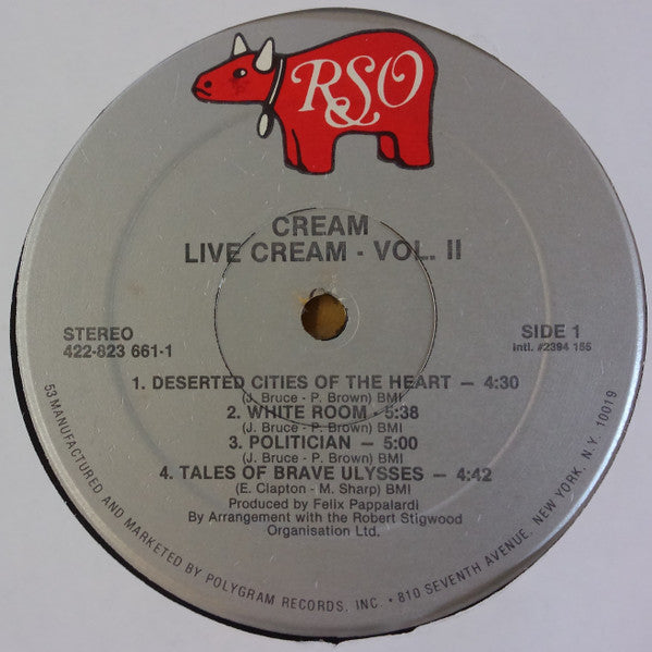 Cream (2) : Live Cream Volume II (LP, Album, RE)