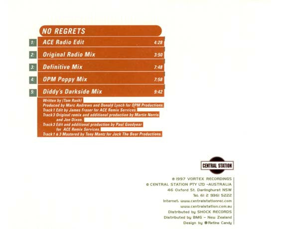Quartzlock : No Regrets (CD, Single)