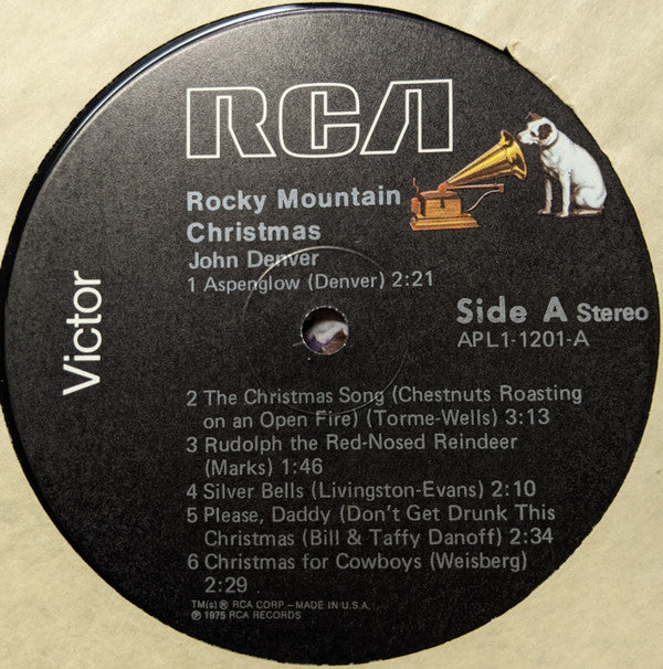 John Denver : Rocky Mountain Christmas (LP, Album, RE, Gat)