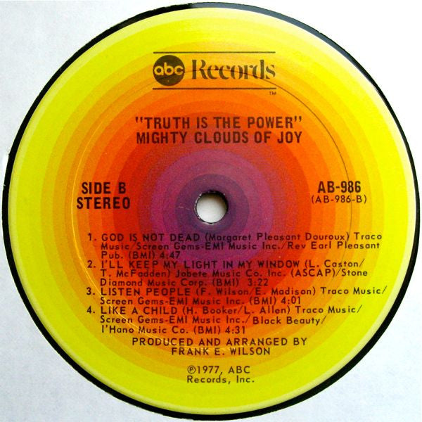 The Mighty Clouds Of Joy : Truth Is The Power (LP, Album)