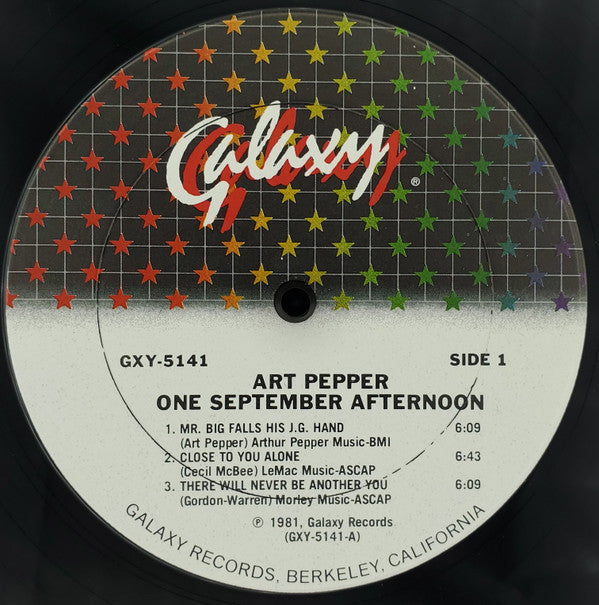 Art Pepper : One September Afternoon (LP, Album, San)