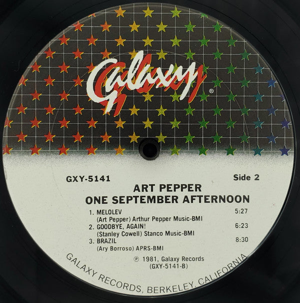 Art Pepper : One September Afternoon (LP, Album, San)