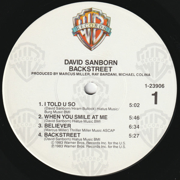 David Sanborn : Backstreet (LP, Album, Win)