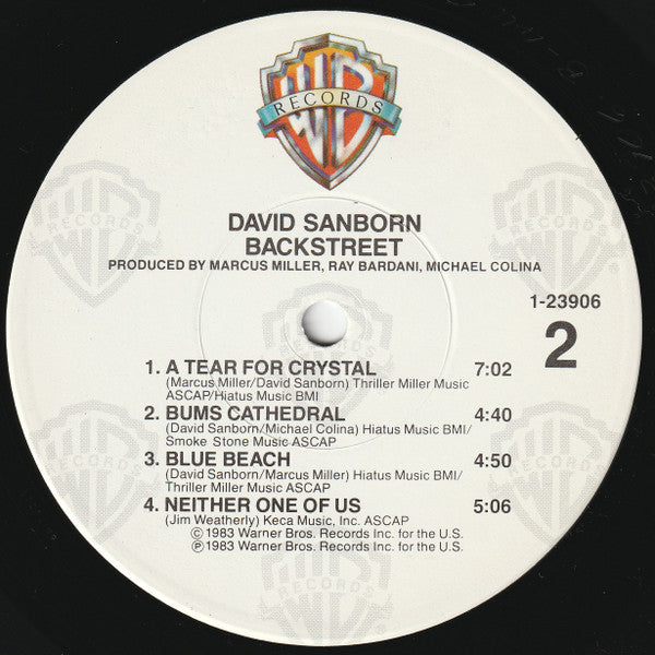 David Sanborn : Backstreet (LP, Album, Win)