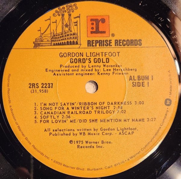 Gordon Lightfoot : Gord's Gold (2xLP, Comp, Gat)