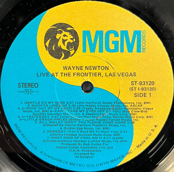 Wayne Newton : Live At The Frontier, Las Vegas (LP, Club, Jac)