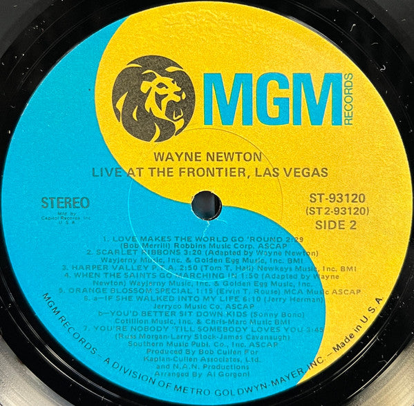 Wayne Newton : Live At The Frontier, Las Vegas (LP, Club, Jac)