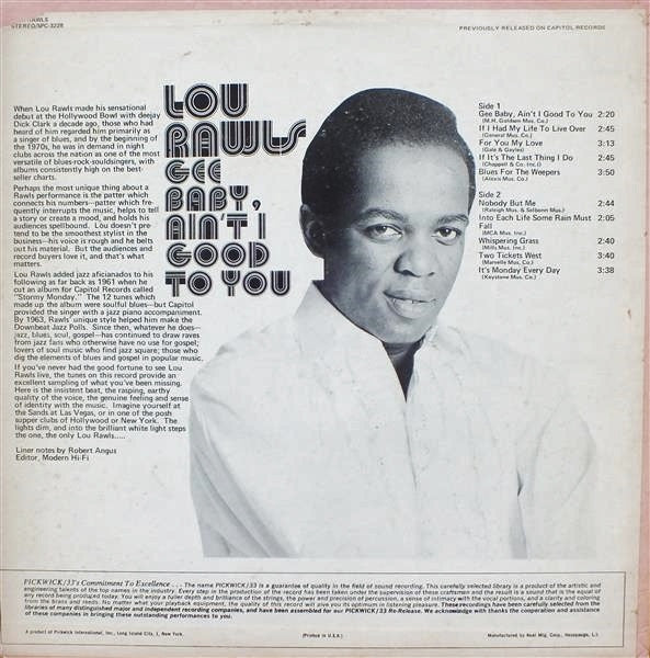 Lou Rawls : Gee Baby, Ain't I Good To You (LP, Album, RE)