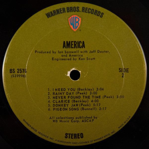 America (2) : America (LP, Album, RE, Ter)