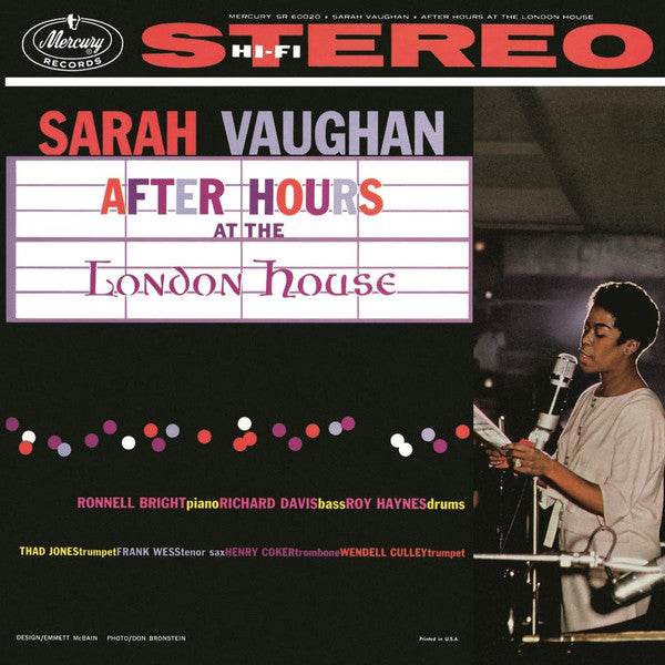 Sarah Vaughan : After Hours At The London House (LP, Album)