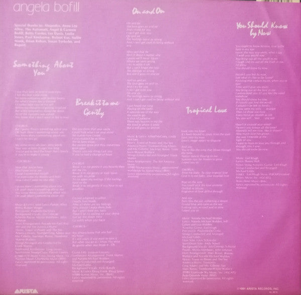 Angela Bofill : Something About You (LP, Album, EMW)