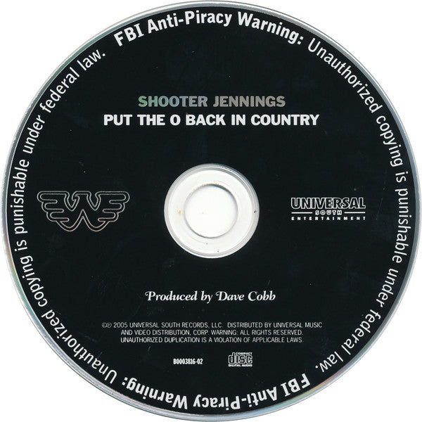 Shooter Jennings : Put The O Back In Country (CD, Album)