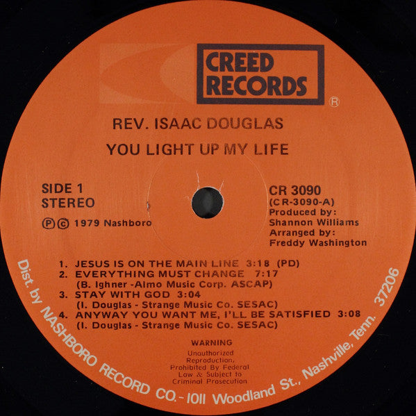 Rev. Isaac Douglas : You Light Up My Life (LP)