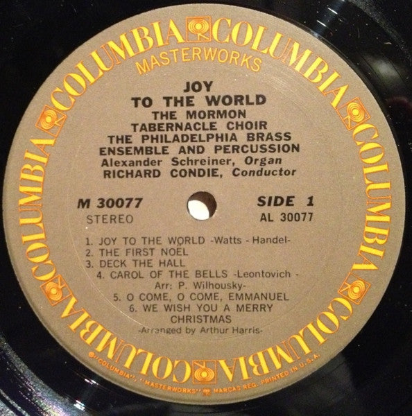 The Mormon Tabernacle Choir*, The Philadelphia Brass Ensemble And Percussion* : Joy To The World (LP, Album, Pit)