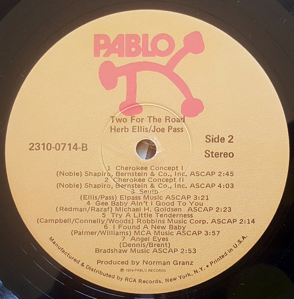 Herb Ellis / Joe Pass : Two For The Road (LP, Album, Ind)