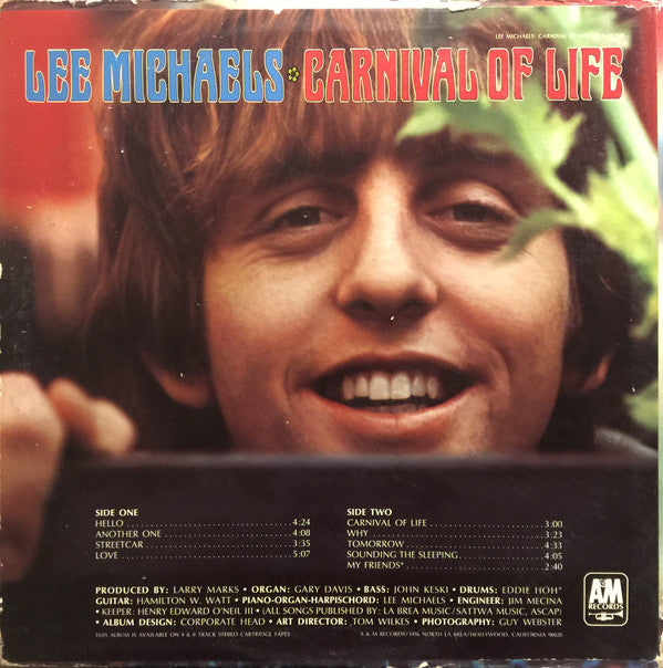 Lee Michaels : Carnival Of Life (LP, Album, Pit)