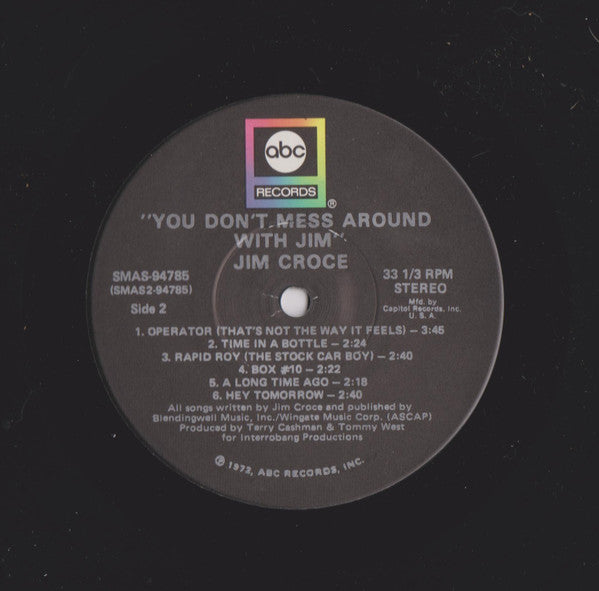 Jim Croce : You Don't Mess Around With Jim (LP, Album, Club, Cap)