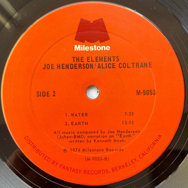 Joe Henderson Featuring Alice Coltrane : The Elements (LP, Album)