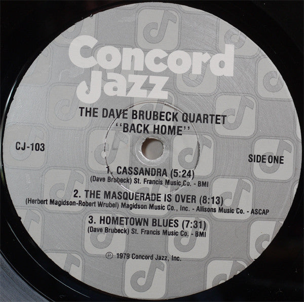 The Dave Brubeck Quartet : Back Home (LP, Album)