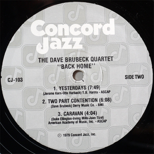 The Dave Brubeck Quartet : Back Home (LP, Album)