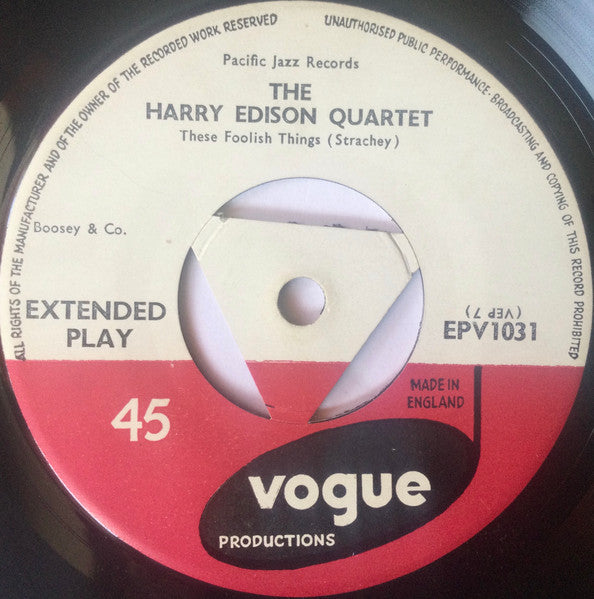 Harry Edison Quartet* : Sweets At The Haig (7", EP)