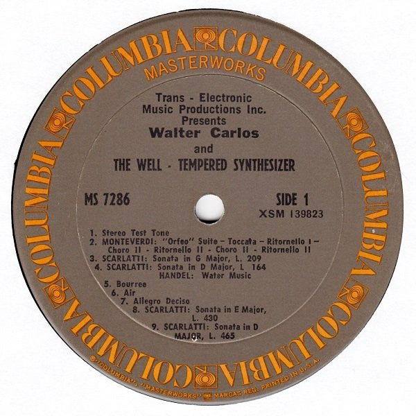 Walter Carlos : The Well-Tempered Synthesizer (LP, Album, RE, San)