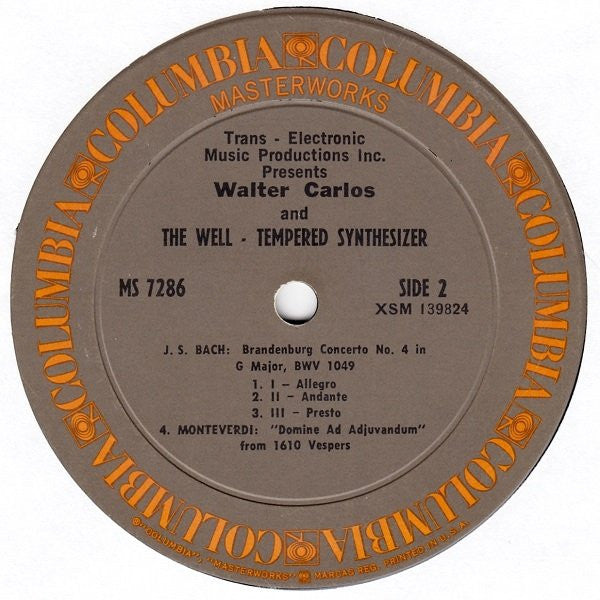 Walter Carlos : The Well-Tempered Synthesizer (LP, Album, RE, San)