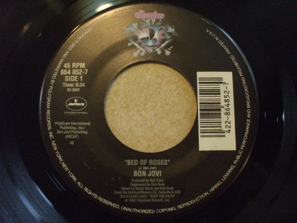 Bon Jovi : Bed Of Roses (7", Single, Spe)