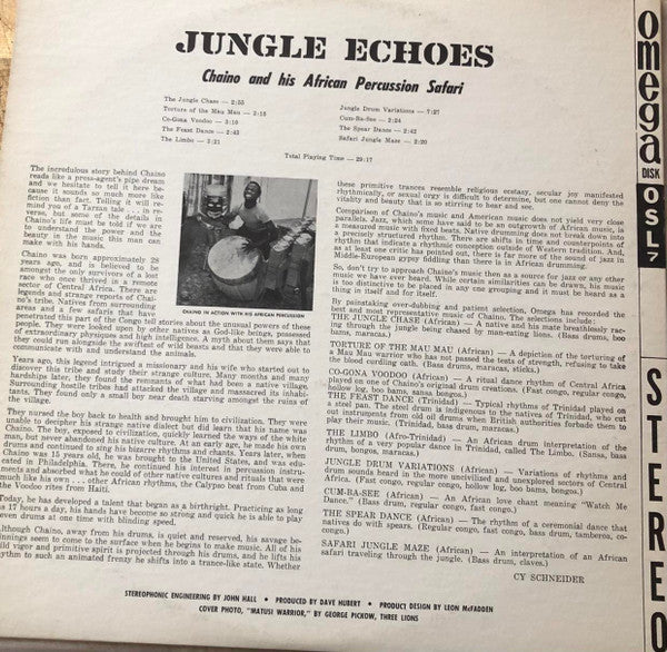 Chaino And His African Percussion Safari* : Jungle Echoes (LP, Album, RP, Red)