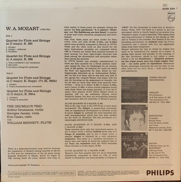 Mozart*, The Grumiaux Trio*, William Bennett (3) : Complete Quartets For Flute And Strings (LP)