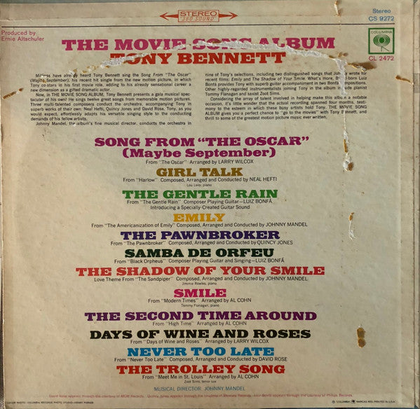 Tony Bennett : The Movie Song Album (LP, Album, Pit)