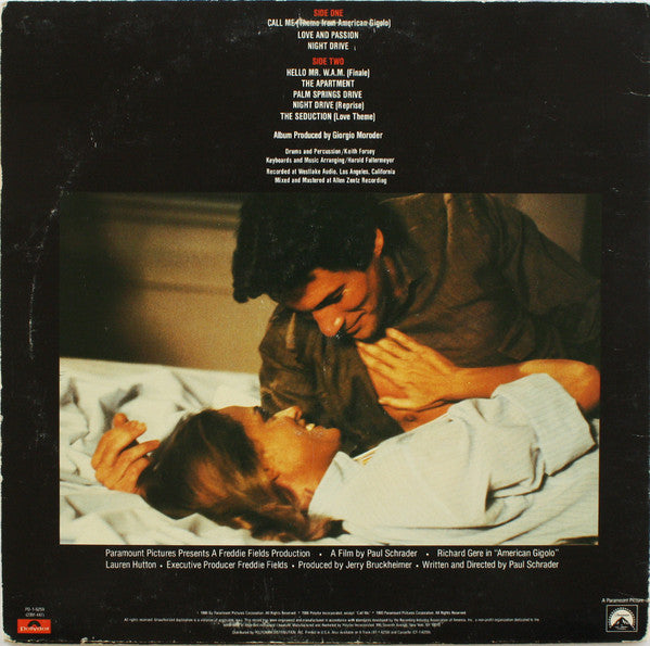 Giorgio Moroder : American Gigolo (Original Soundtrack Recording) (LP, Album, 72 )