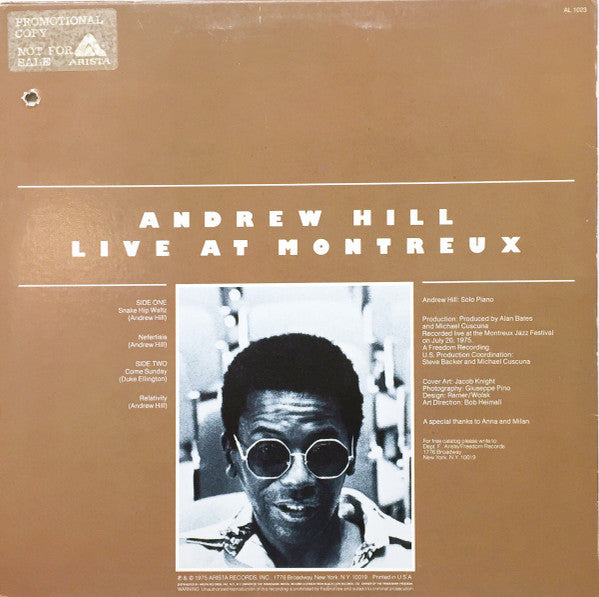 Andrew Hill : Live At Montreux (LP, Album, Promo)