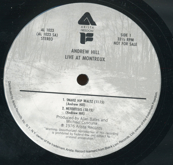 Andrew Hill : Live At Montreux (LP, Album, Promo)