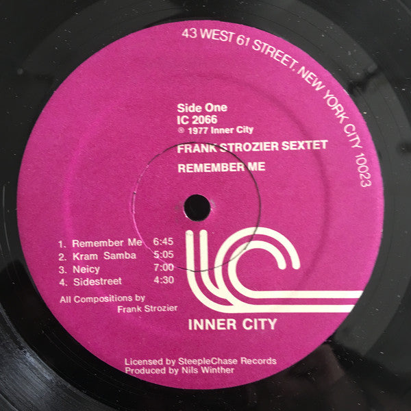 Frank Strozier Sextet : Remember Me (LP, Album)