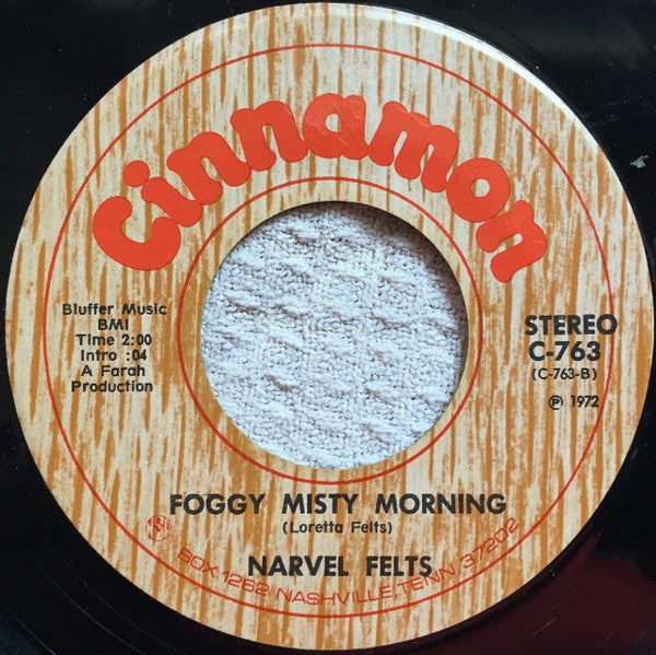Narvel Felts : Drift Away / Foggy Misty Morning (7", Single)