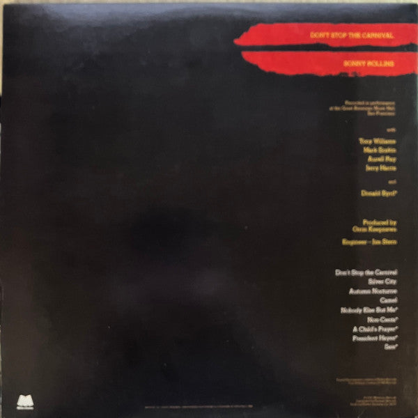 Sonny Rollins : Don't Stop The Carnival (2xLP, Album, Gat)